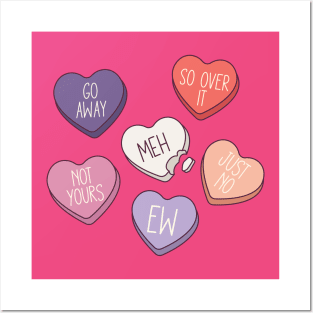 Anti Valentine's Day Conversation Hearts Posters and Art